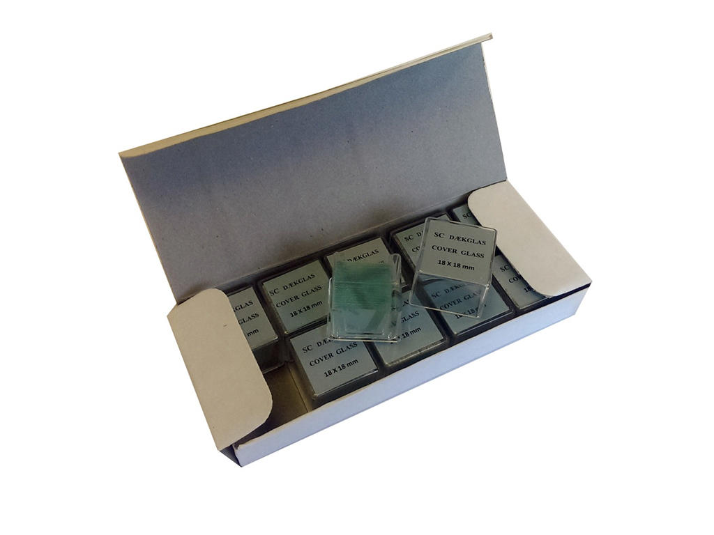 Dækglas 18x18 mm 100 stk