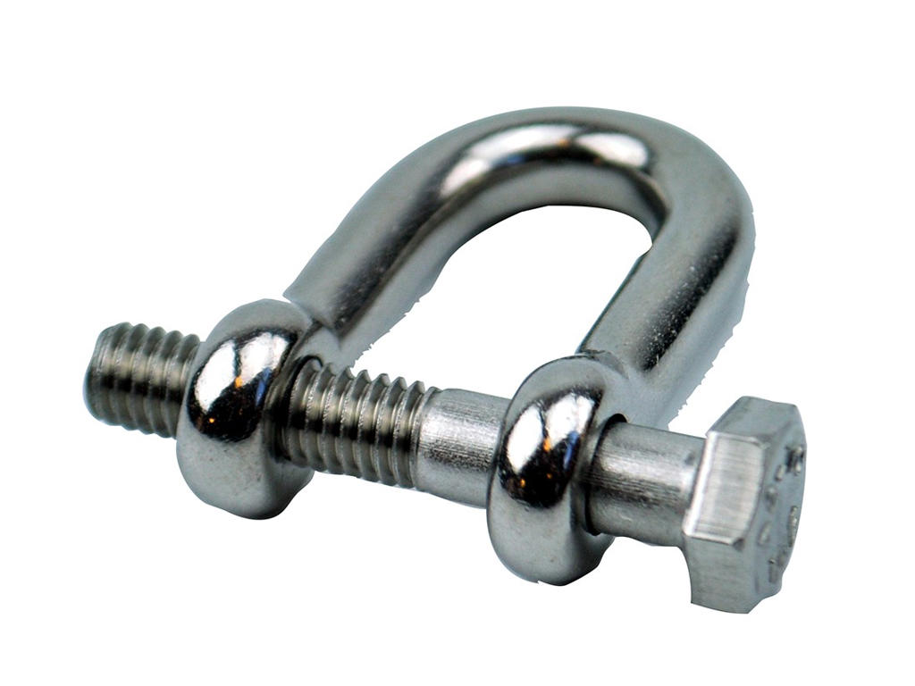 Sjækler med bolt og møtrik rustfri, 10 stk