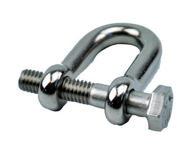 Sjækler med bolt og møtrik rustfri, 10 stk