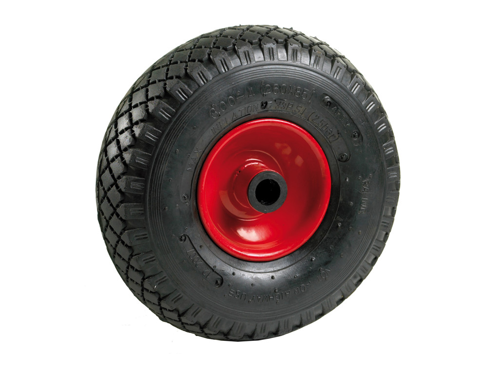 Luftgummihjul m/stålfælg, 3,00 x 4" - 4
