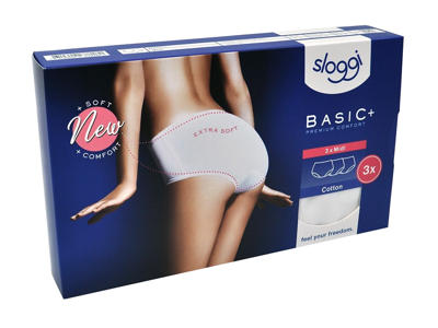 Dametrusse Sloggi Basic+ Midi, 3 Pak 