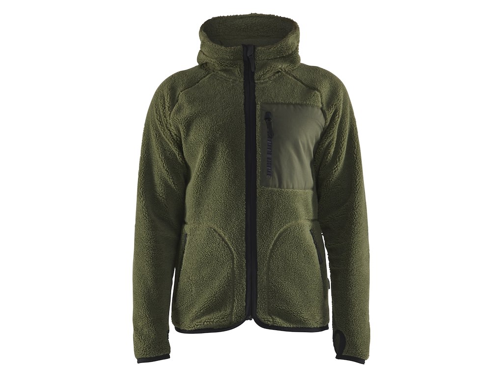 Jakke i fiberpels, blåkläder