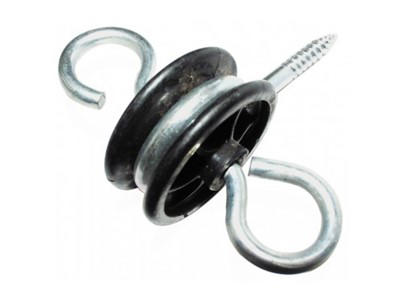 Insulator with screw + 2 eyes black 4 pcs.