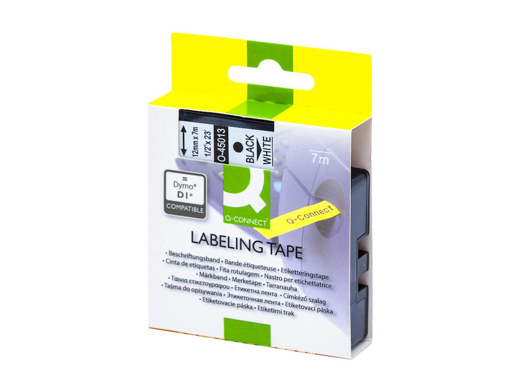 Dymotape 12 mm x 7 mtr, black / white