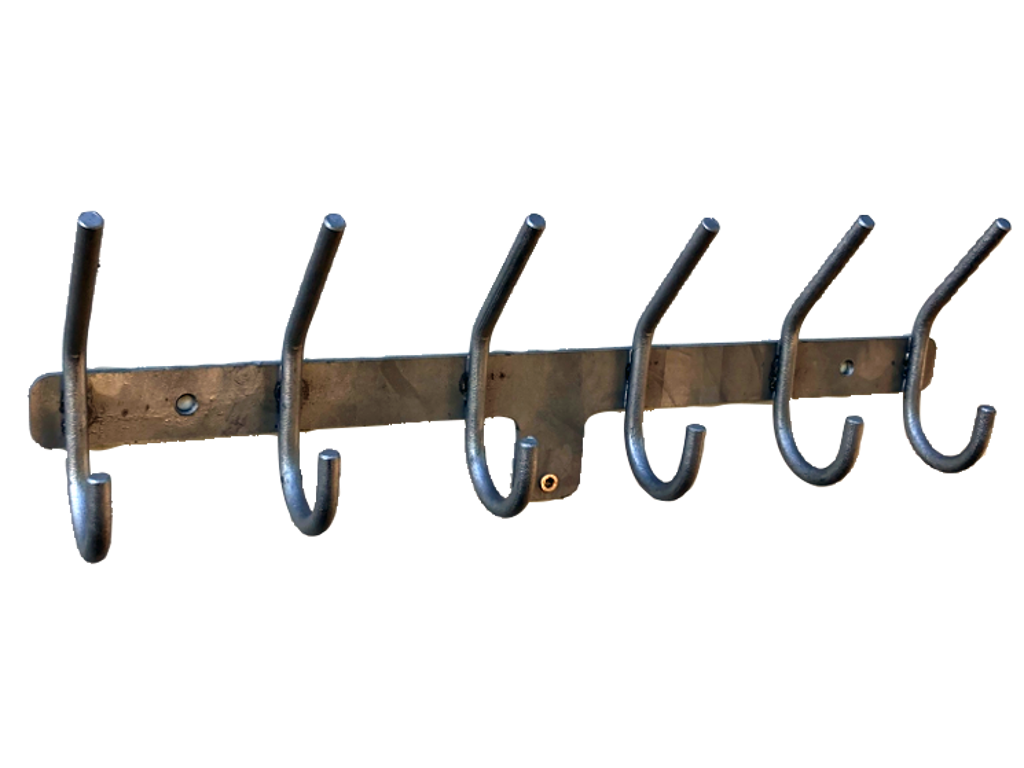 Knagerække 6 kroge, galvaniseret