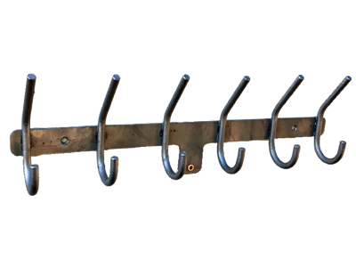 Knagerække 6 kroge, galvaniseret