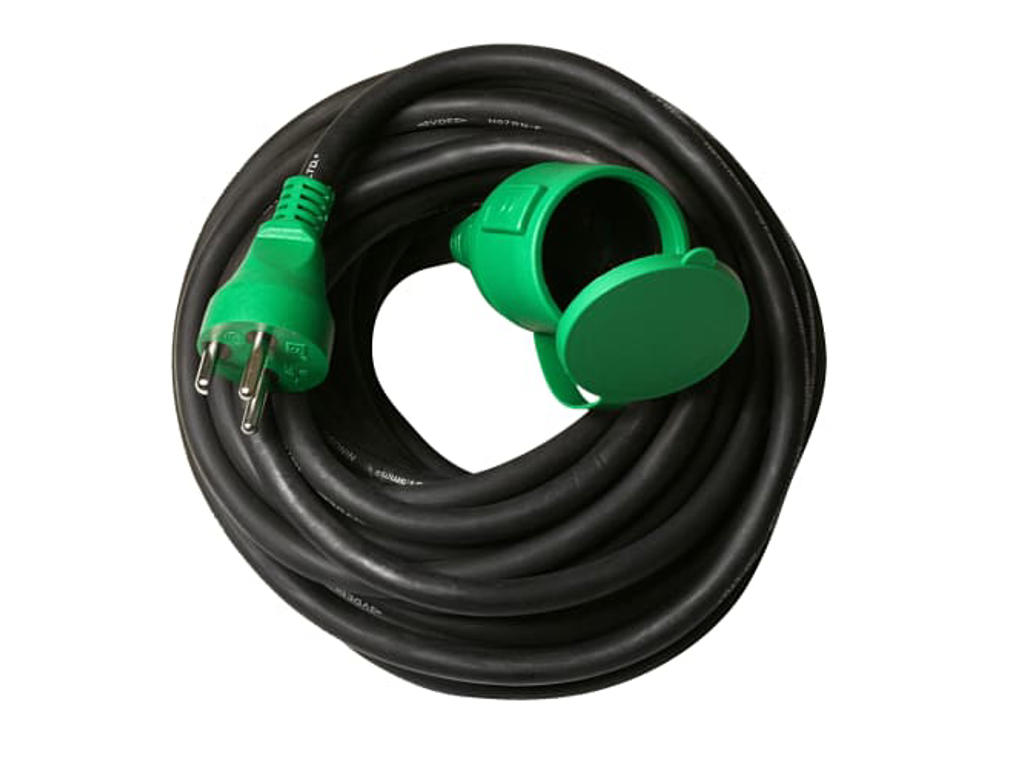 Extension cable w/ground, 10 mtr