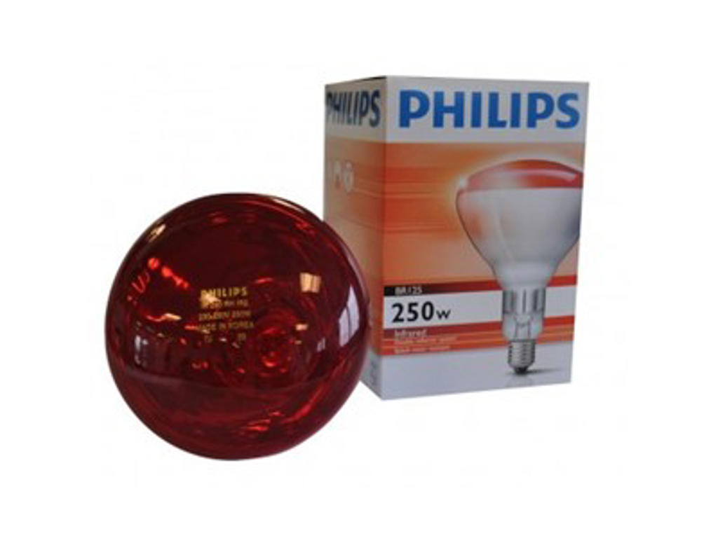 Varmepære 250 w, philips, rød 10 stk.