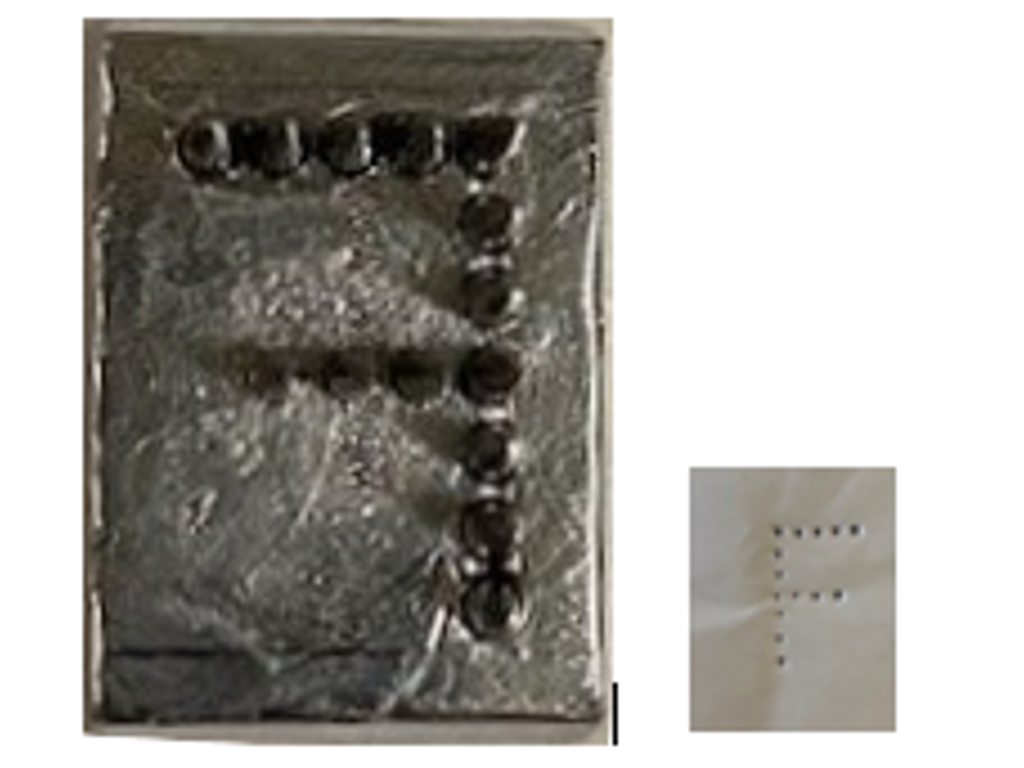 Tatoverbogstav, f, til rustfri hammer