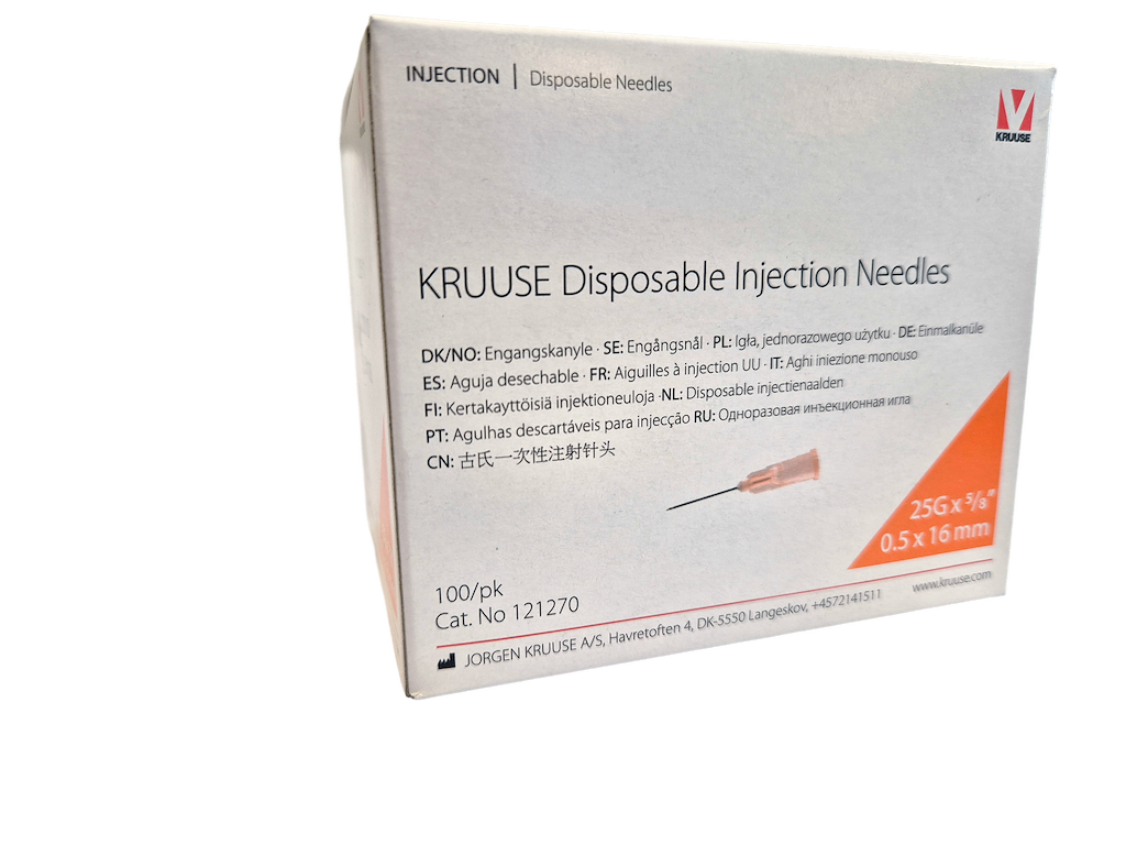 Detectable needles plastic-cannula 0,5 x 16 mm 100 pcs