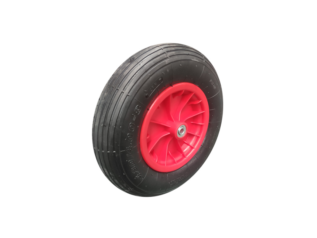 Wheel complete 4.00 x 8" for wheelbarrow, plastic rim