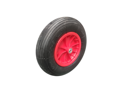 Wheel complete 4.00 x 8" for wheelbarrow, plastic rim