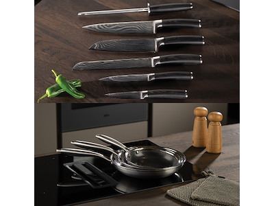 Kitchen knives and frying pans, 8 pieces, ByGaard