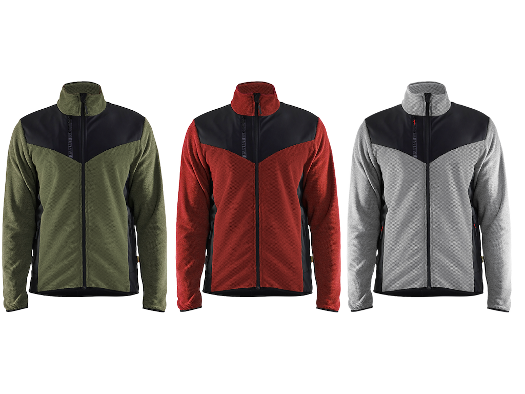 Jakke strikket m/softshell blåkläder