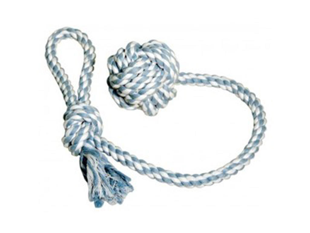 Bite rope with handle and ball knot