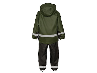 Regnsæt til børn, foret, grøn/sort