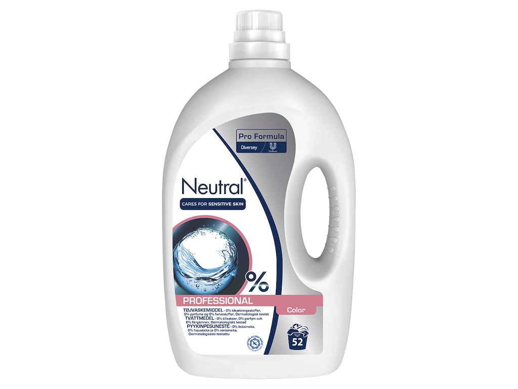 Vaskemiddel flydende, Neutral, kulørt 2,62 ltr