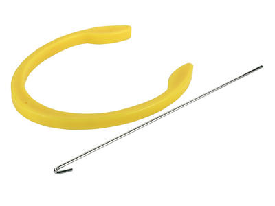 Insemineringsbøjle gul, m/metal stang