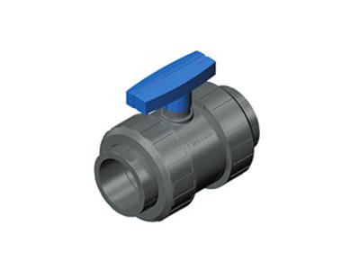 Pvc kuglehane m/dobbelt union 32 mm