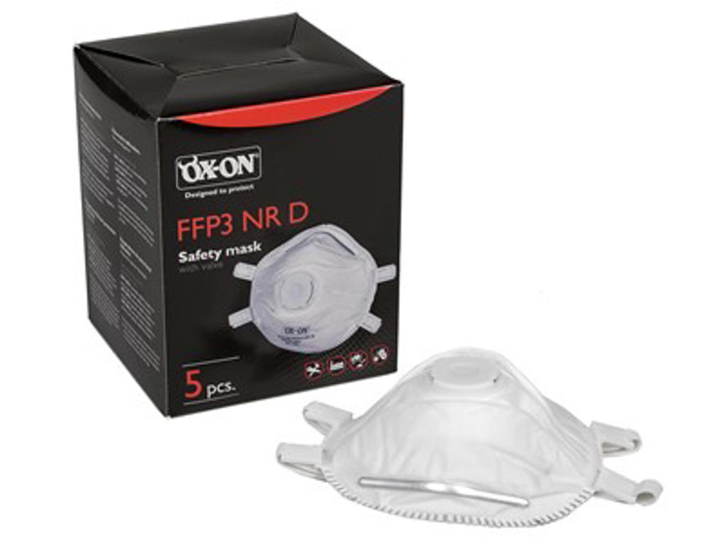 Støvmaske engangs m/ventil ffp3d, 5 stk