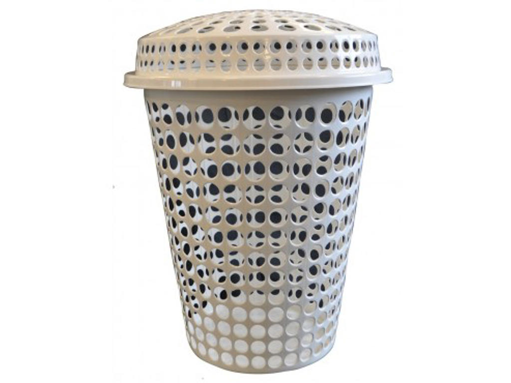 Laundry basket with lid, ø48xh65 cm