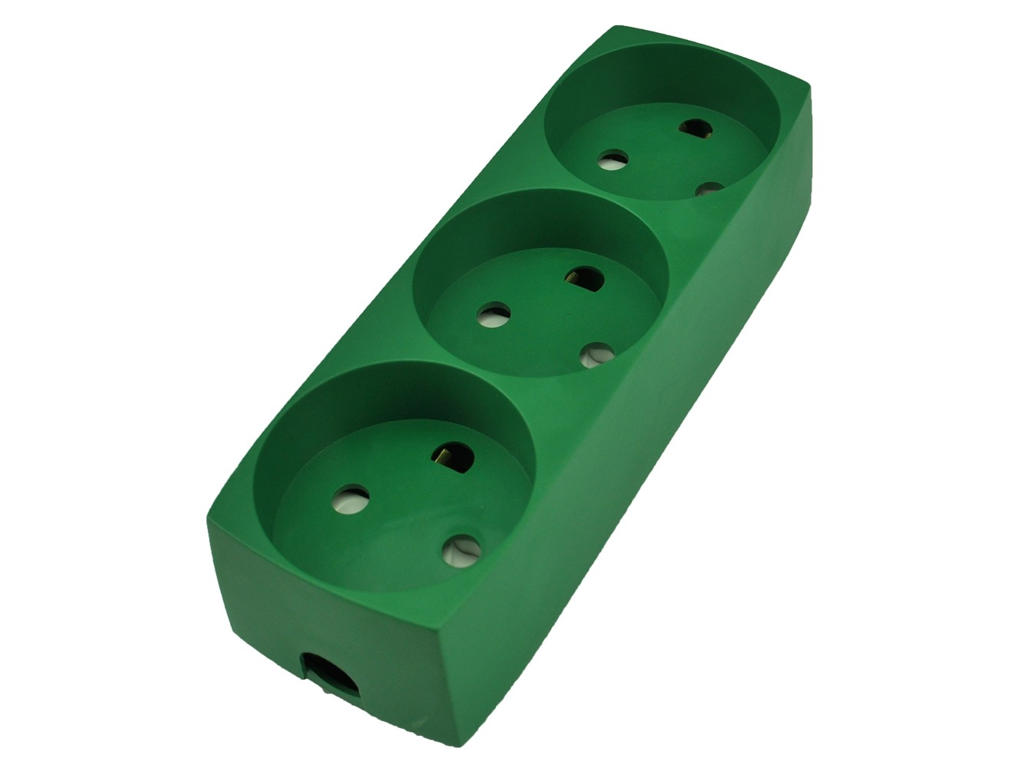 Multible socketdåse green with earth