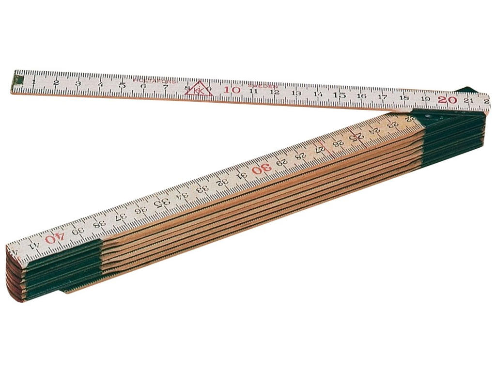 Tommestok 2 mtr, 12 led i træ