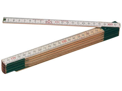 Tommestok 2 mtr, 12 led i træ