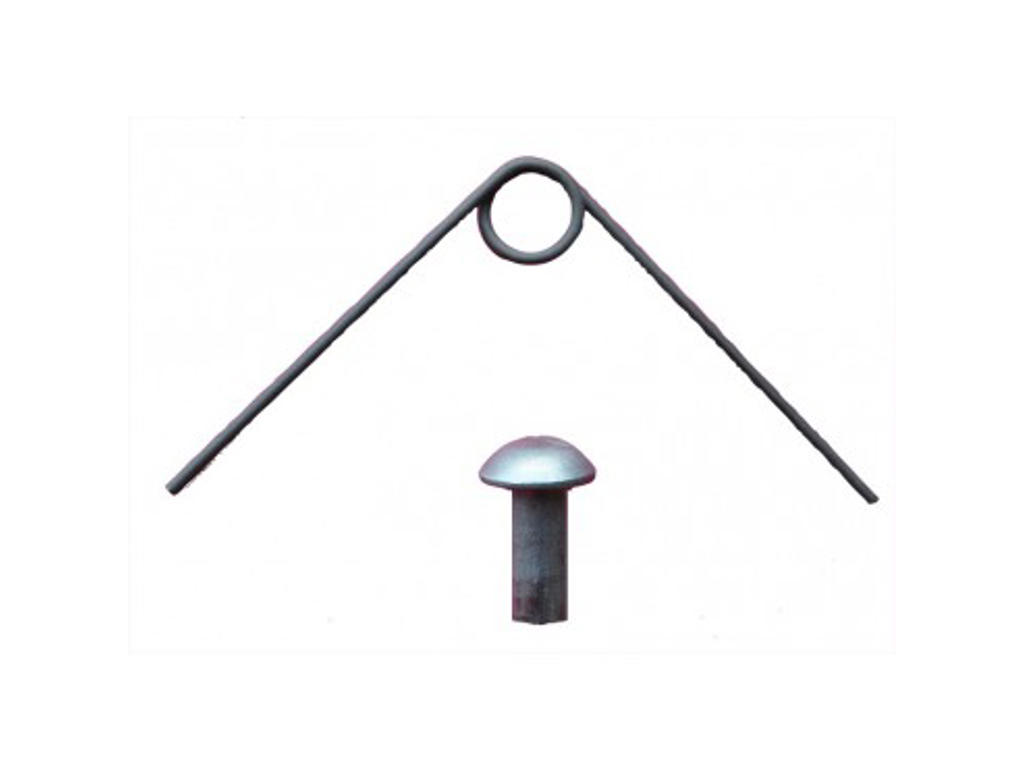 Fjeder + nitte til kastrations bænk rustfri