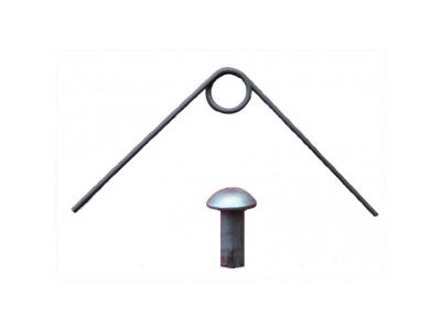 Fjeder + nitte til kastrations bænk rustfri