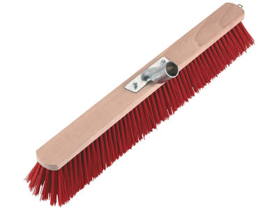 Stable broom with plastic bristles