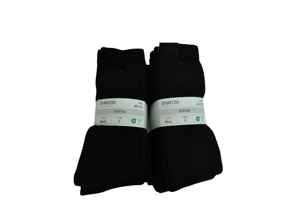 Strømper sort, 5 par