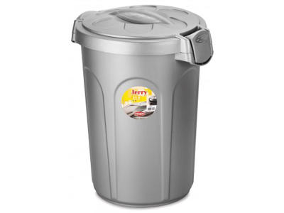 Feed barrel with lid and lock grey  46 l