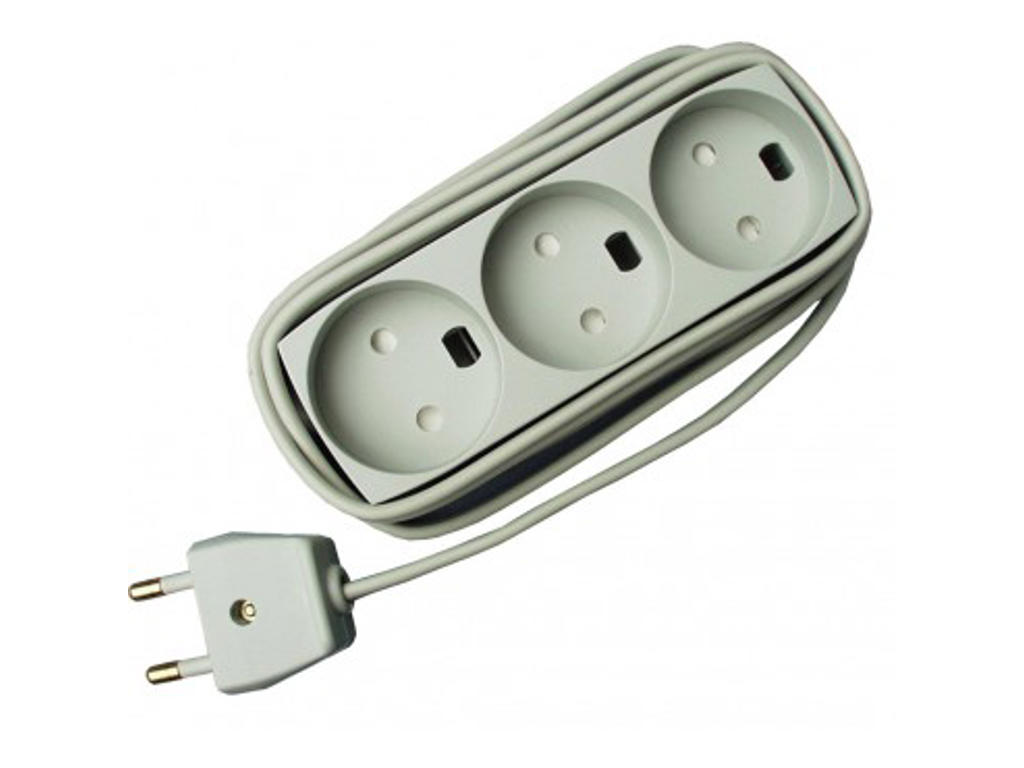 Socket with hose without earth 3 holes 1,5m