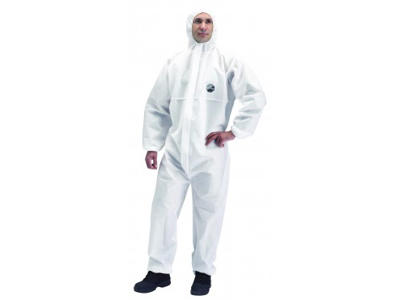 Disposable coverall white w/hood