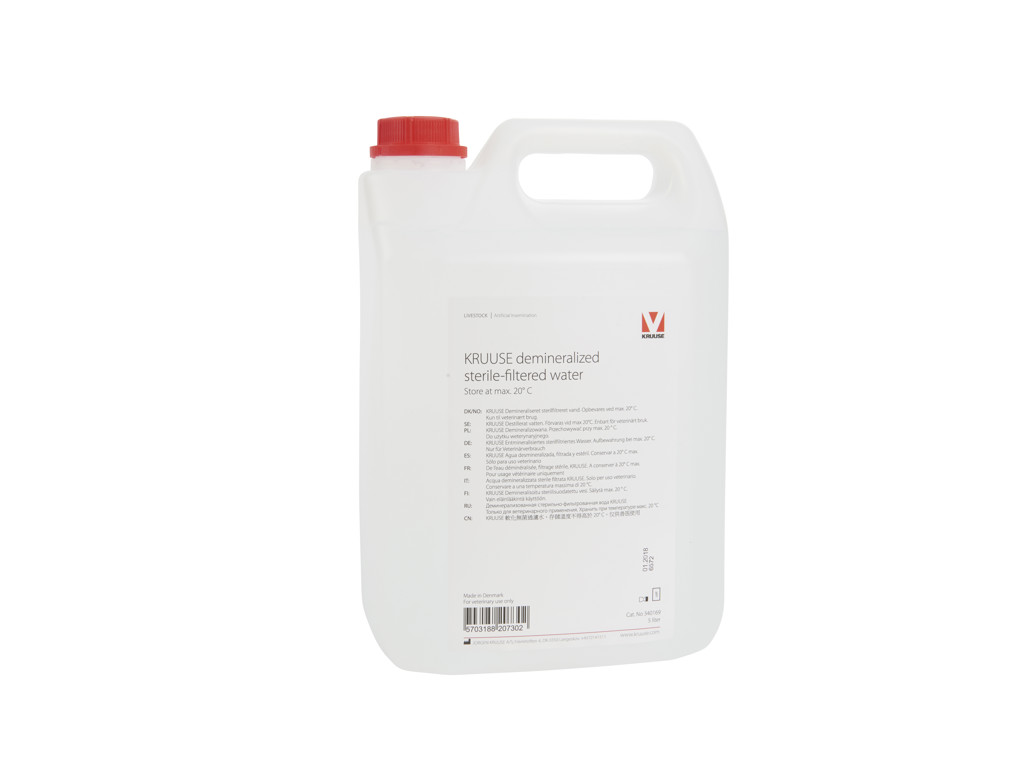 Steril filtreret demineralisertet vand 5 liter